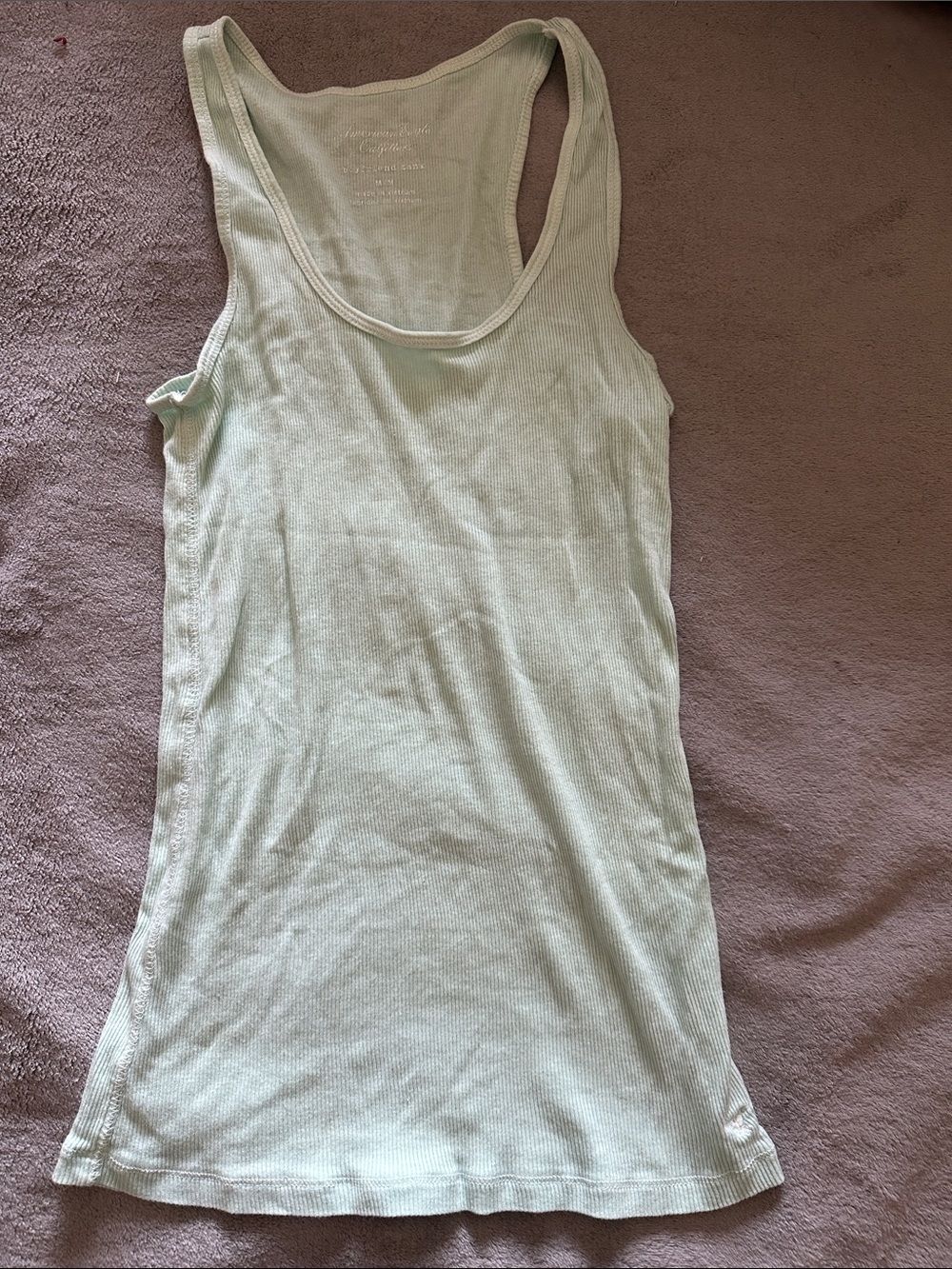 American Eagle Outfitters Ribbed Tank Top in Pale Mint